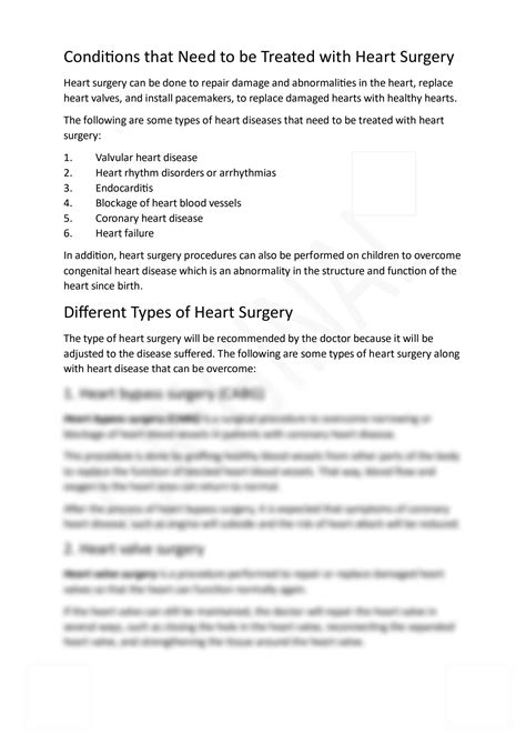 SOLUTION: Types of heart surgery you need to know - Studypool