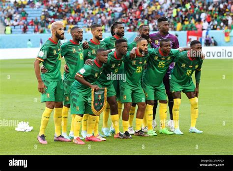 Team Cameroon Pose For A Group Photo During The FIFA World Cup Qatar