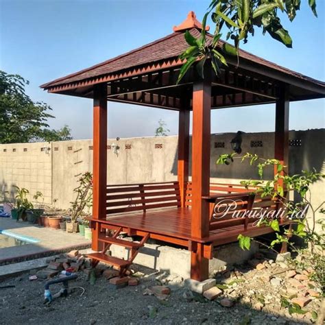 Gazebo Kayu Jati Minimalis Modern Harga Murah Purusjati Id