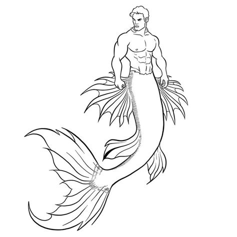 How To Draw A Merman Merman Male Mermaid Fairytale Creatures