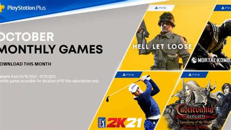 Playstation Plus October Games Line Up Hell Let Loose Pga Tour K