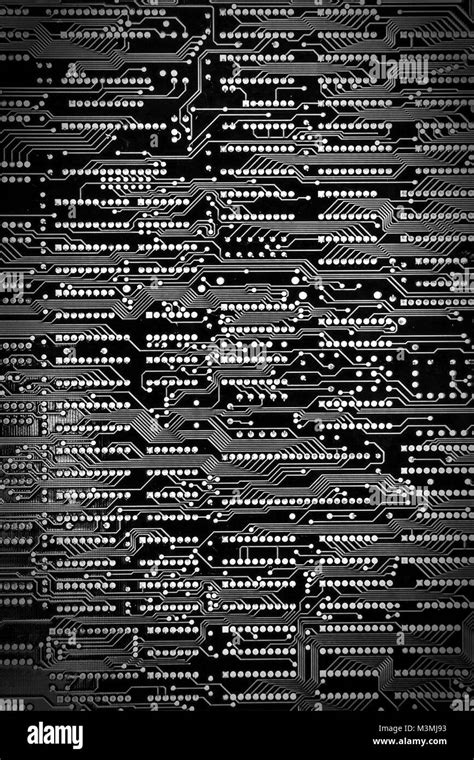 Backside Of The Black Circuit Board Top View Stock Photo Alamy