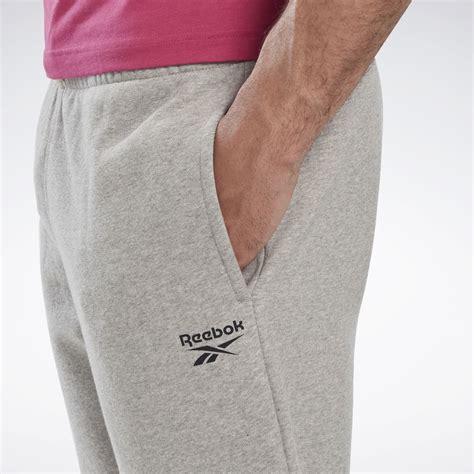 Reebok Identity Open Hem Pants In Medium Grey Heather Reebok Official Uk