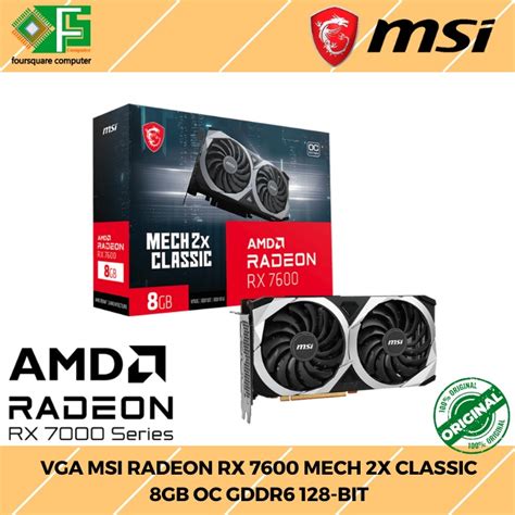 Jual Vga Msi Radeon Rx Mech X Classic Gb Oc Gddr Resmi Shopee