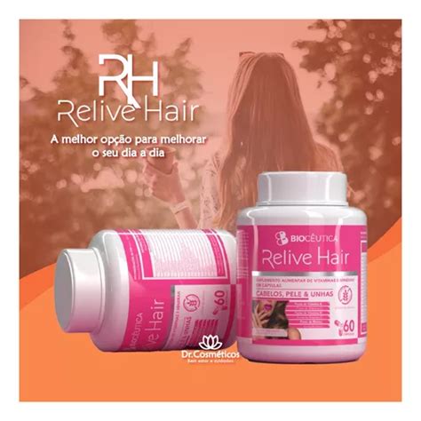 Suplemento Alimentar Relive Hair Para Cabelos Pele E Unhas MercadoLivre