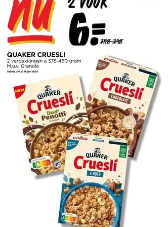 Quaker Cruesli Verpakkingen Gram M U V Granola Geldig T M