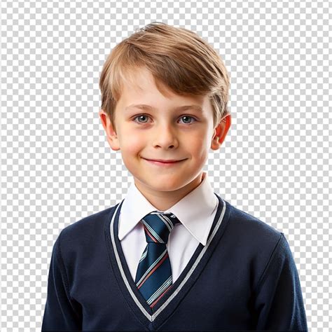 Retrato De Um Menino De Escola Bonito Sorrindo Isolado Em Fundo