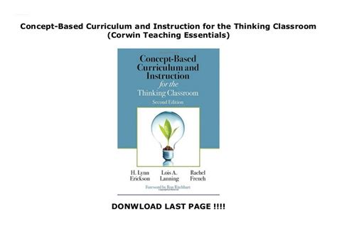 Concept Based Curriculum And Instruction For The Thinking Classroom