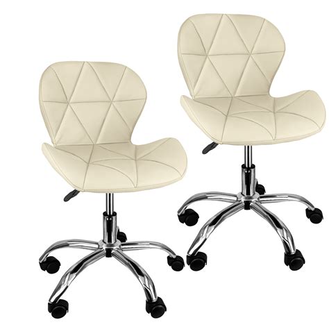 Kit Cadeiras Slim Office Estofada Base Giratória Cromada Nude