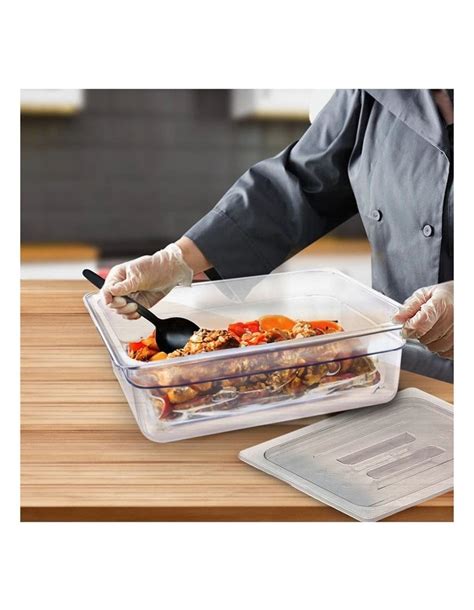 SOGA Gastronorm GN Pan 1 2 Food Tray Storage With Lid 150mm In Clear MYER