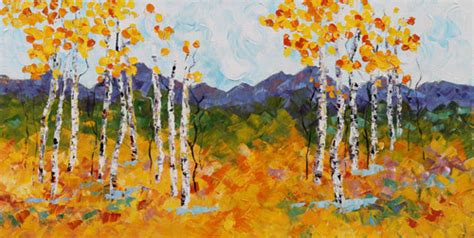 Daily Painters Abstract Gallery Palette Knife Aspen Tree Impressionist