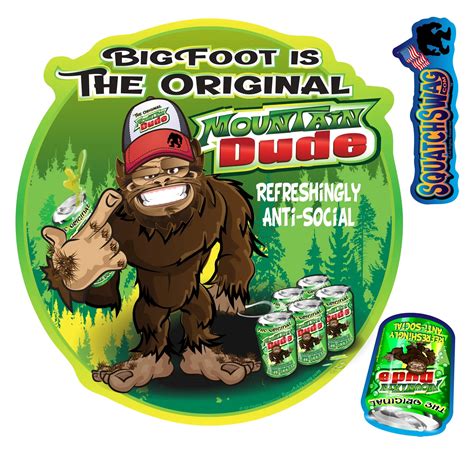 Squatchswag Stickers Pack Bigfoot Is The Original Mountain Dude