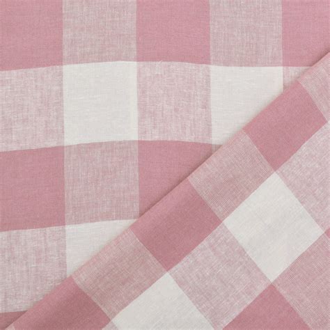 Tissu Viscose Lin Vichy Carreaux Karo Vieux Rose Tissus Hemmers