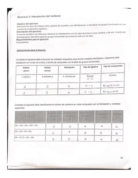 Ejercicio 2 Hibridación del carbono El compuesto y sus carbonos Studocu