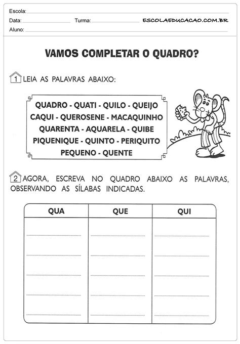 Qua Que Qui Escola Educa O