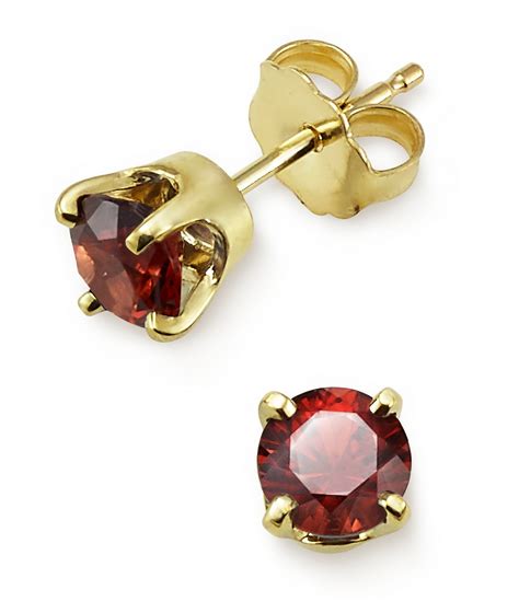 James Avery Garnet Gemstone K Gold January Birthstone Ear Posts