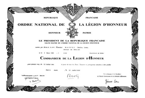 Ordre De La L Gion D Honneur Brevets