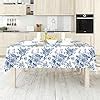 Amazon Anydesign Vintage Floral Tablecloth Rectangle Blue Flower