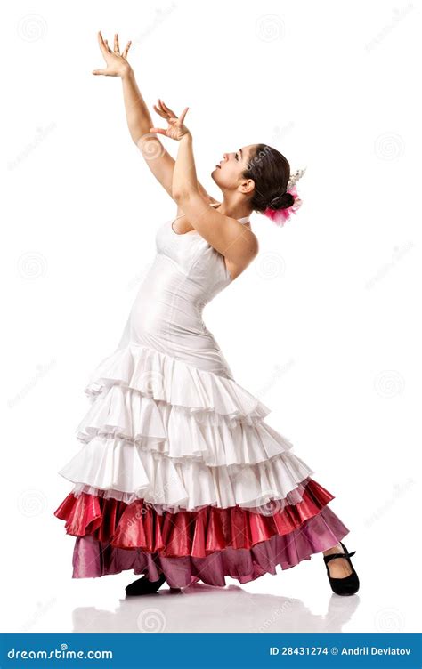 Retrato Del Flamenco Hermoso Del Baile De La Mujer Joven Foto De