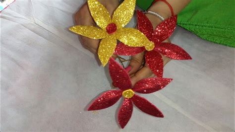 How To Make Beautiful Flowers From Glitter Sheet How To Make Glitter