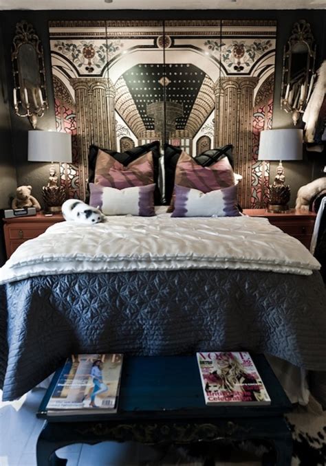 Folding Screen Headboard Eclectic Bedroom Rue Magazine