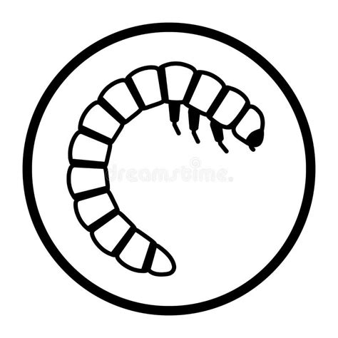 Mealworm Larva Isolated Vector Icon Stock Vector Illustration Of