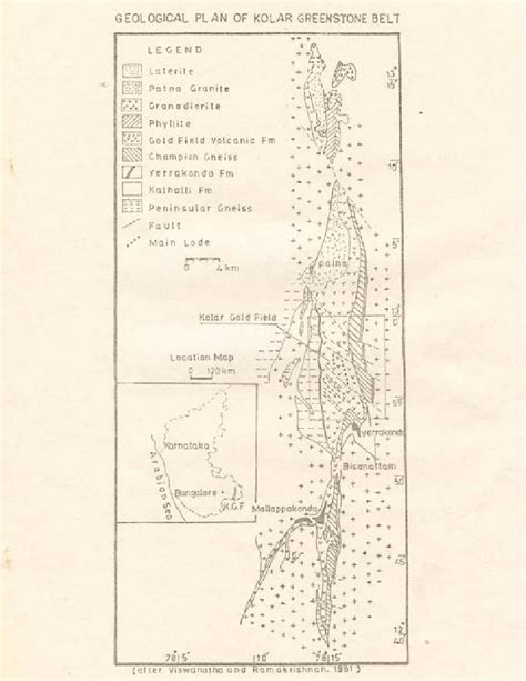 Map showing geology of Kolar Gold Fields. | Download Scientific Diagram