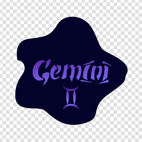 Gemini zodiac sign. Vector hand lettering. The purple gradient on the ...