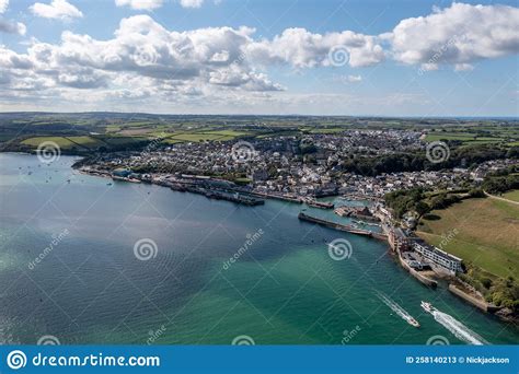 Aerial View Of Padstow On The Camel Estuary In Cornwall Stock Image