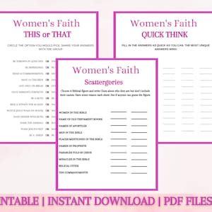 Women S Ministry Game Printable Church Games Bundle Women S Day Games