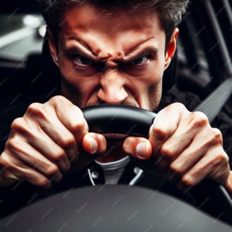 Premium Photo | An angry driver driving ai generative