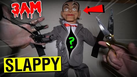 SCARY CUTTING OPEN HAUNTED SLAPPY THE DUMMY DOLL AT 3AM WHAT S