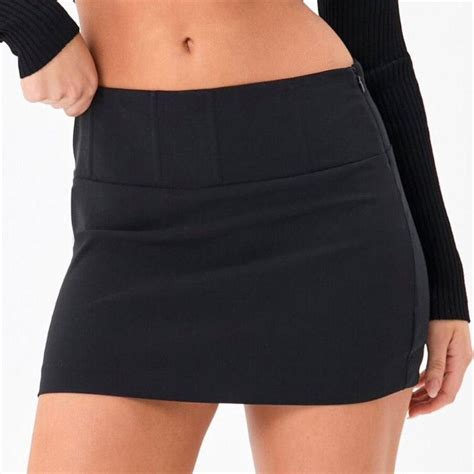 Black Glassons Mini Skirt Size Xs Depop