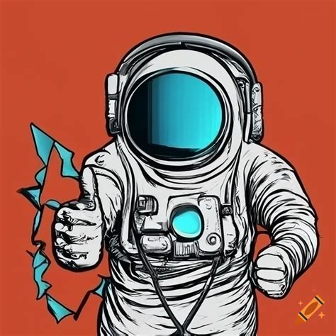 Pop Art Astronaut With Broken Helmet Giving Thumbs Up On Craiyon