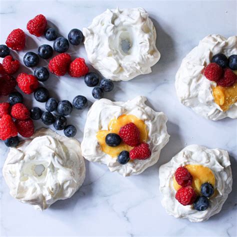 Meringue Nests with Lemon Curd and Berries in 2022 | Lemon curd, Curd, Food