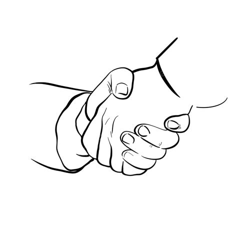 Cartoon Handshake Line Material Handshake Drawing Hand Drawing