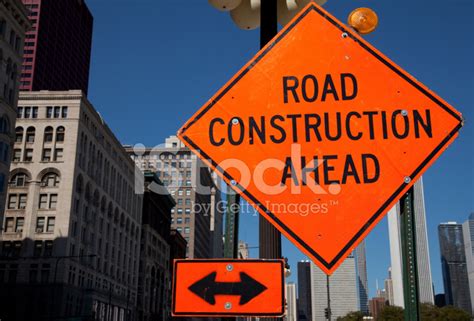 Road Construction Ahead Sign Stock Photo | Royalty-Free | FreeImages