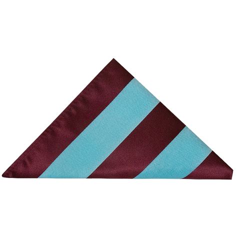 Claret And Blue Satin Pocket Square