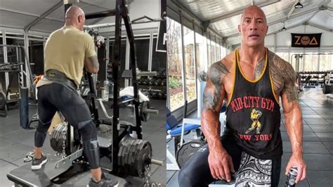 The Rock Shares Leg-Building Training Session Using Brutal Squat Variation at 50 Years Old ...