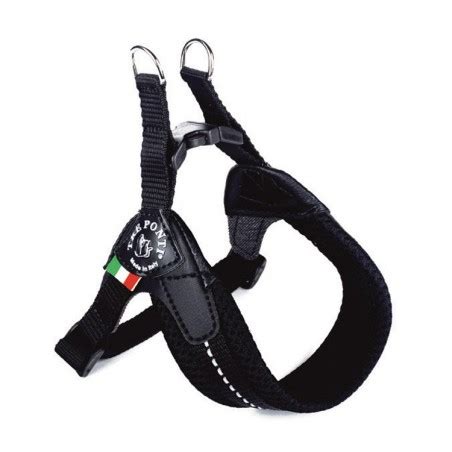 Harnais Confort Ajustable Tre Ponti Pour Chien Avec Clip Noir