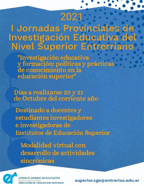 I Jornadas Provinciales De Investigación Educativa Del Nivel Superior