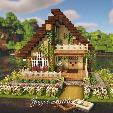 Minecraft: Aesthetic Survival Cottage Tutorial / Mizuno's 16 Craft ...