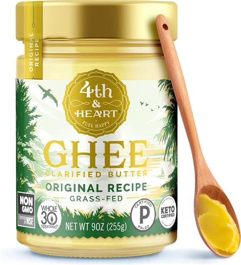 4th And Heart Original Grass Fed Ghee Clarified Butter Keto Pasture Raised