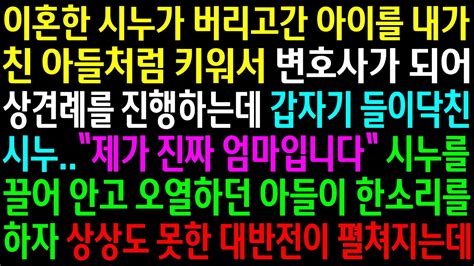 실화사연이혼한 시누가 버리고 간 아이를 내가 친 아들처럼 키워서 변호사가 되어 상견례를 진행하는데 갑자기 들이닥친 시누