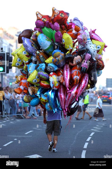 Street Seller Selling Childrens Helium Balloons Stock Photo Alamy