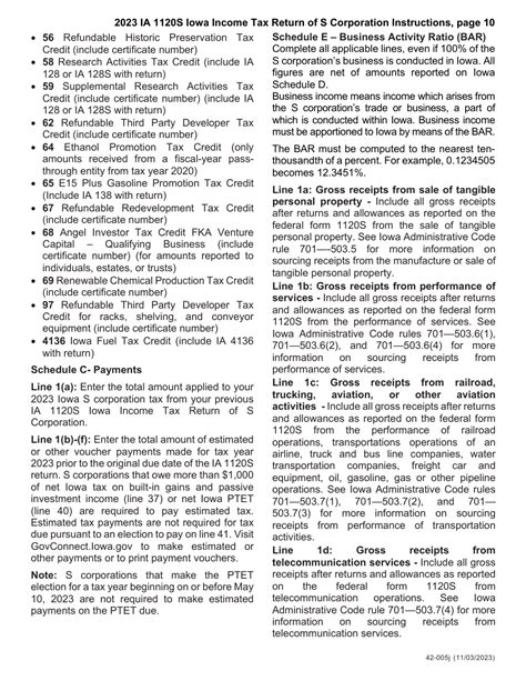 Download Instructions For Form Ia1120s 42 004 Iowa Income Tax Return