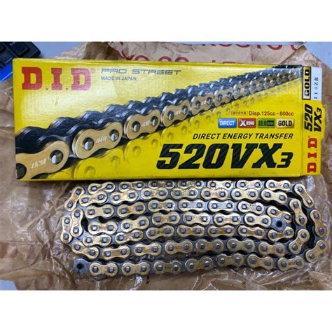 DID 520VX3 X ring Gold Chain 114Link | Shopee Malaysia