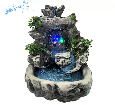 Fonte Agua Decorativa Cascata Artificial Iluminação De Led Frete grátis