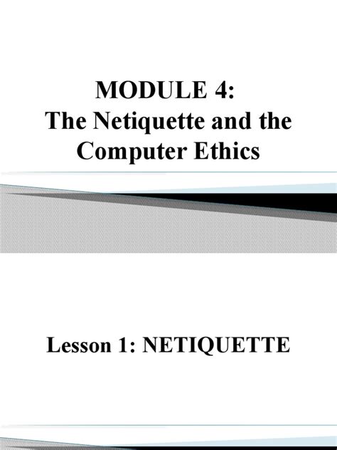 The Netiquette And The Computer Ethics Pdf