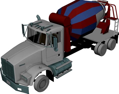 Kenworth T800 Mixer Truck 3d Model